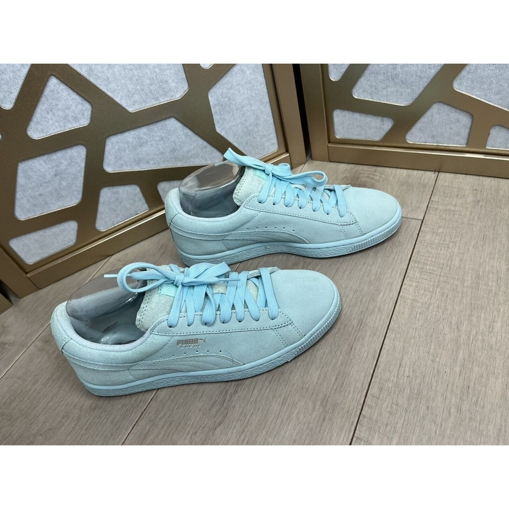 Puma blue suede sneakers shoes big girls youth 6.5 Or Wm 8 Eu 38.5 - Picture 2 of 7